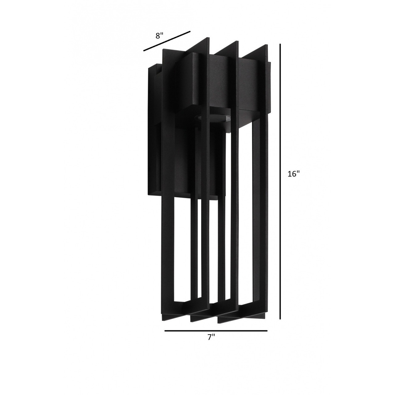 AVENUE LIGHTING AV10031-BLK Avenue Outdoor 16"H Cage 3-CCT LED Wall Sconce in Black
