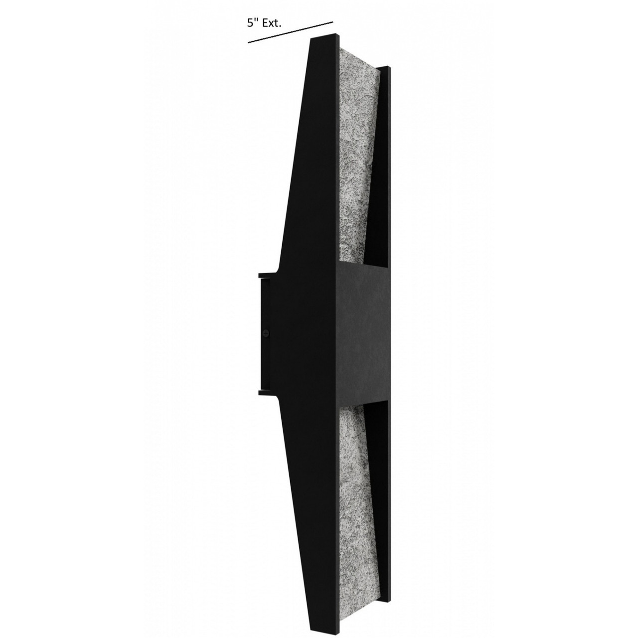 AVENUE LIGHTING AV5624-BLK Avenue Outdoor 24"H Rectangular Panel LED Wall Sconce in Black Natural Stone