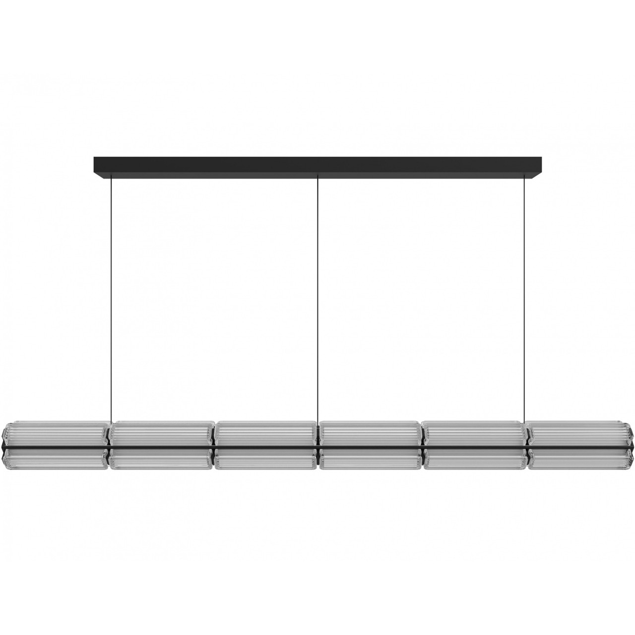 AVENUE LIGHTING HF7886-BK Fremont 78"W Linear LED Pendant in Black/Clear Ribbed Glass