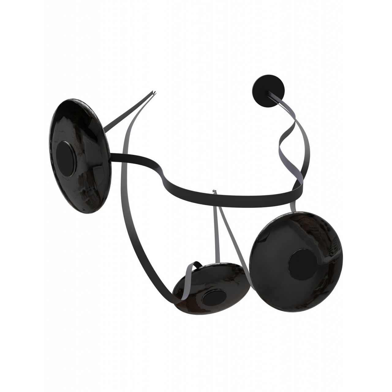 AVENUE LIGHTING HF7203-G202-BLK Fremont ?Belt 3-Light 275"L Pendant in Black/Smoked Glass Disc