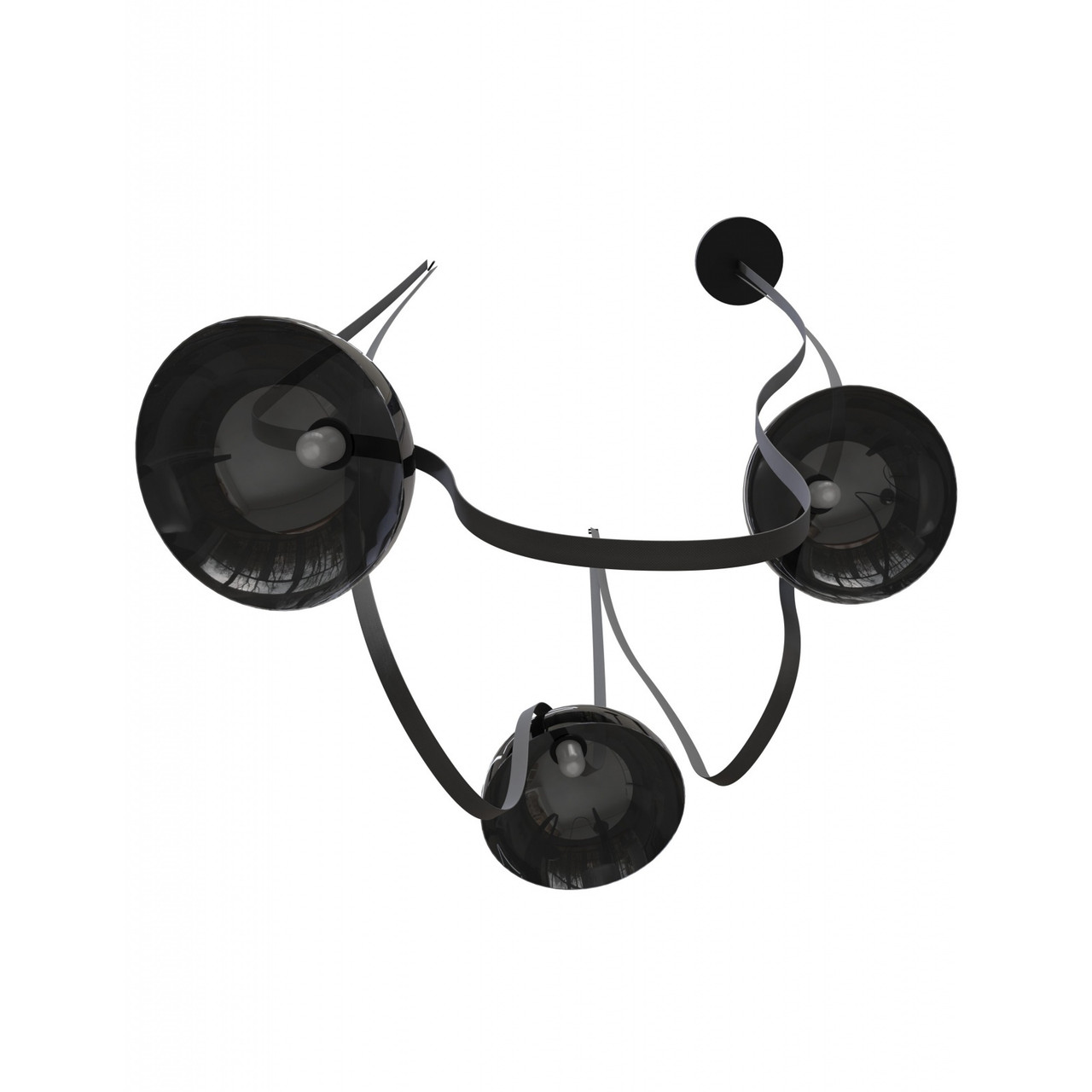 AVENUE LIGHTING HF7203-G102-BLK Fremont ?Belt 3-Light 275"L Pendant in Black/Smoked Glass Bowl