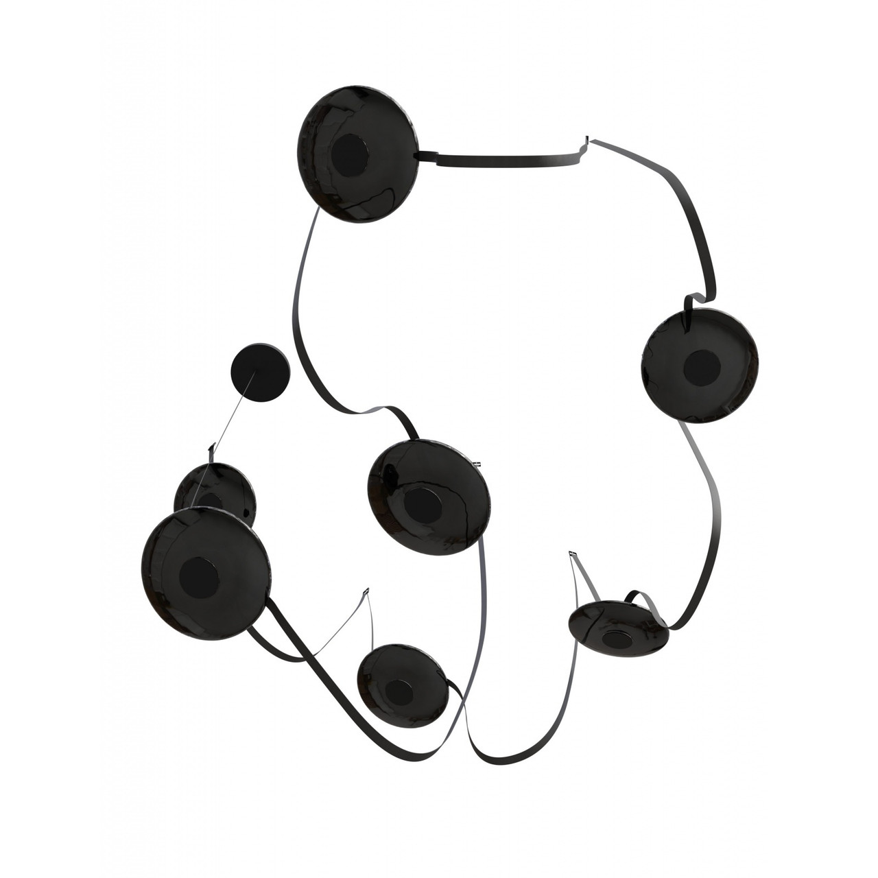 AVENUE LIGHTING HF7207-G202-BLK Fremont ?Belt 7-Light 826"L Pendant in Black/Smoked Glass Disc