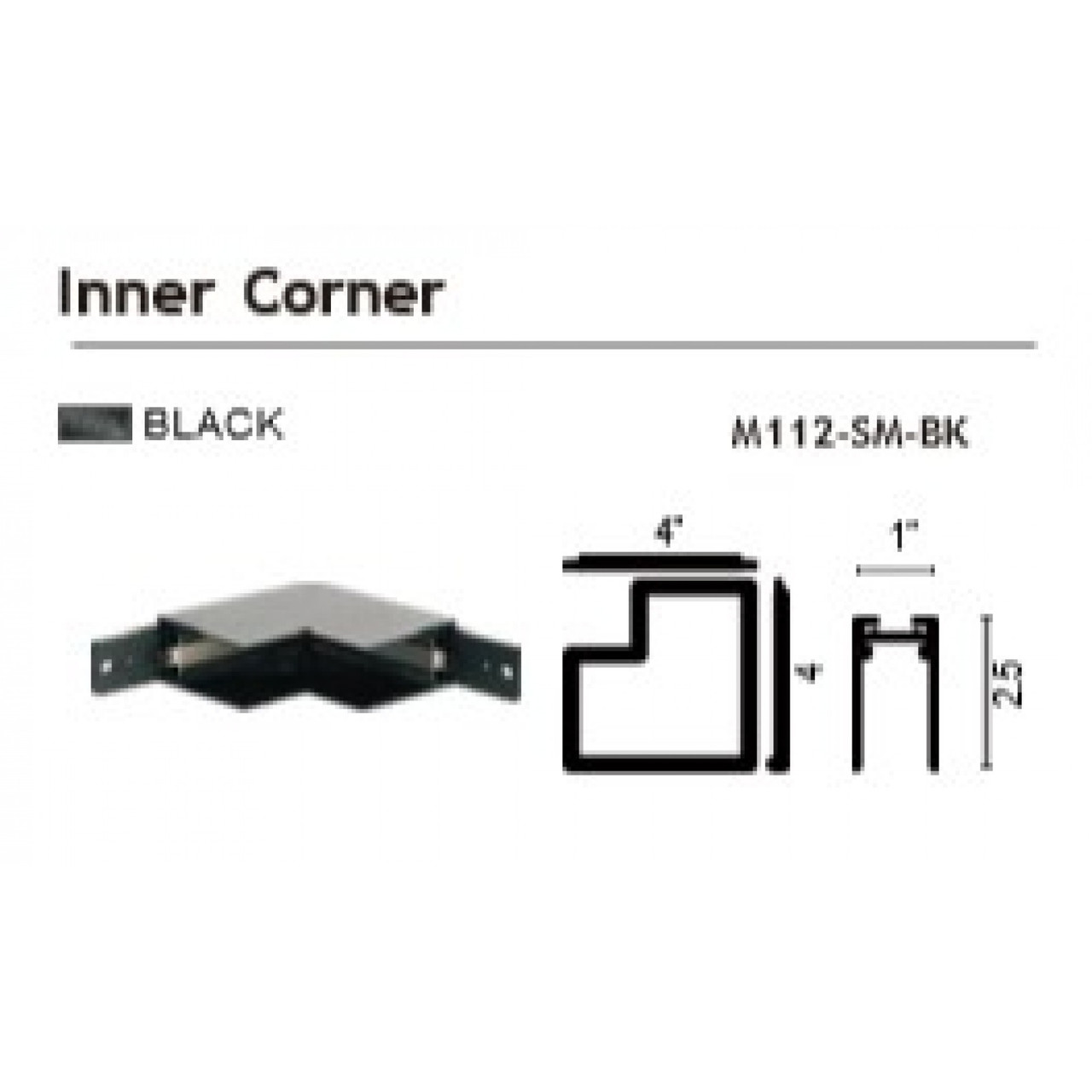 AVENUE LIGHTING ML112-SM-BK Magnetix Inner Corner For Surfaced/Recessed/Pendant