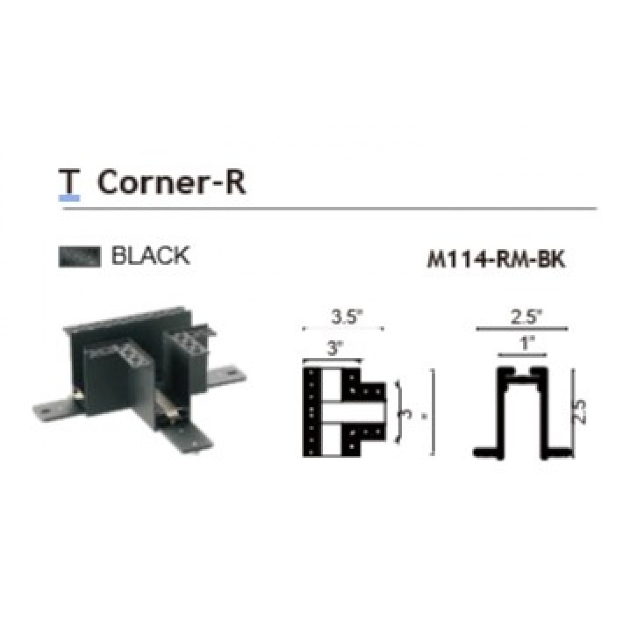 AVENUE LIGHTING ML114-RM-BK Magnetix T Corner For Recessed