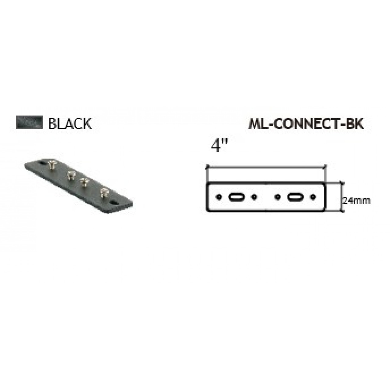 AVENUE LIGHTING ML-CONNECT-BK Magnetix Track Connector For 2 Straight Lines