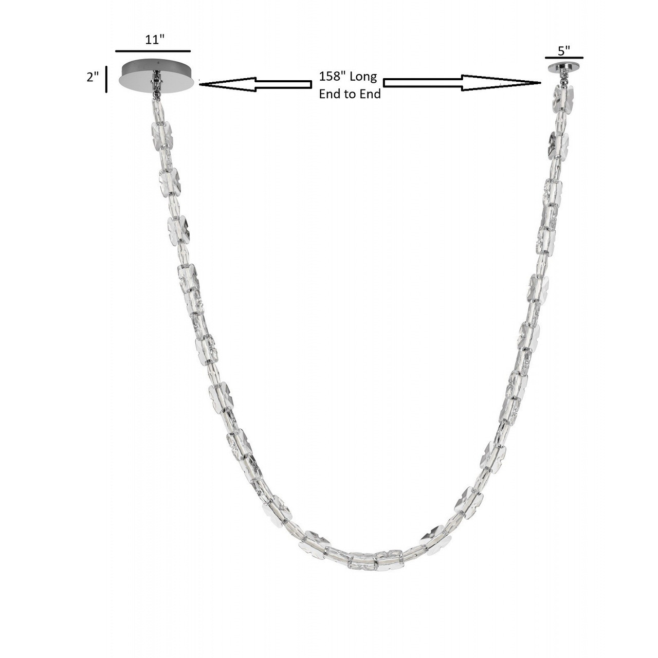 AVENUE LIGHTING HF7193-CH Monarch 158"L Clear Acrylic Strand LED Pendant in Chrome