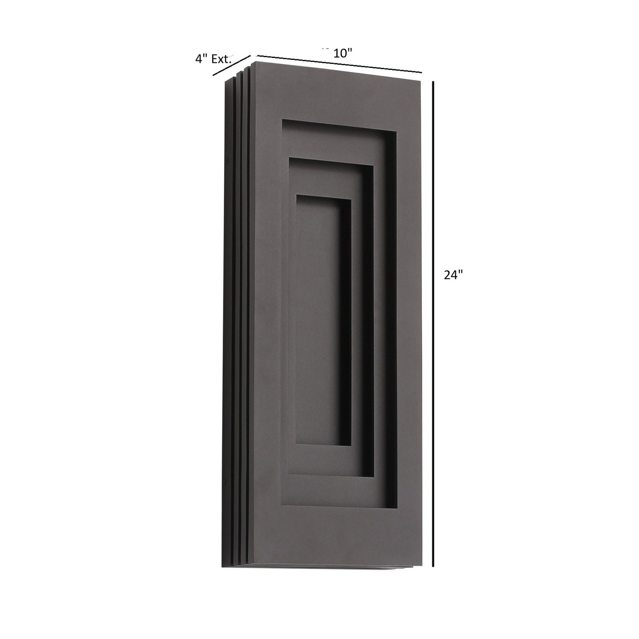 AVENUE LIGHTING AV10027-DBZ Avenue Outdoor 24"H 3-CCT LED Rectangular Wall Panel Sconce in Dark Bronze