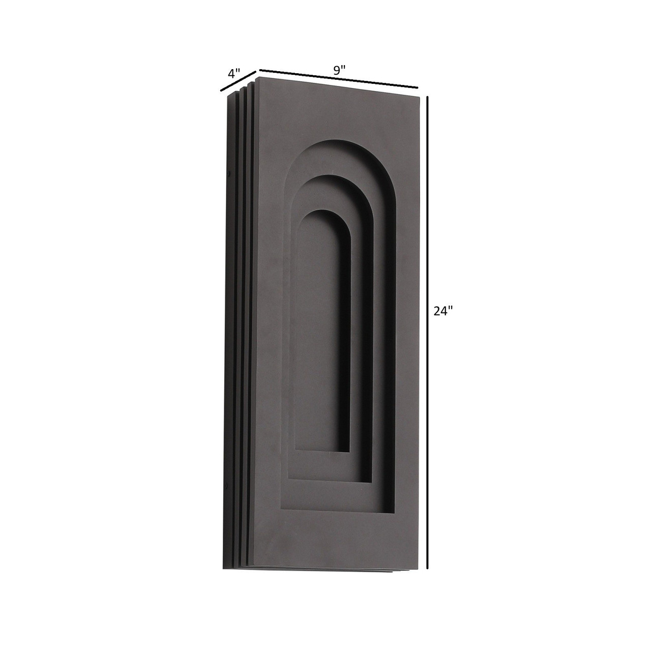 AVENUE LIGHTING AV10029-DBZ Avenue Outdoor 24"H 3-CCT LED Rectangular Curved Top Wall Sconce in Dark Bronze