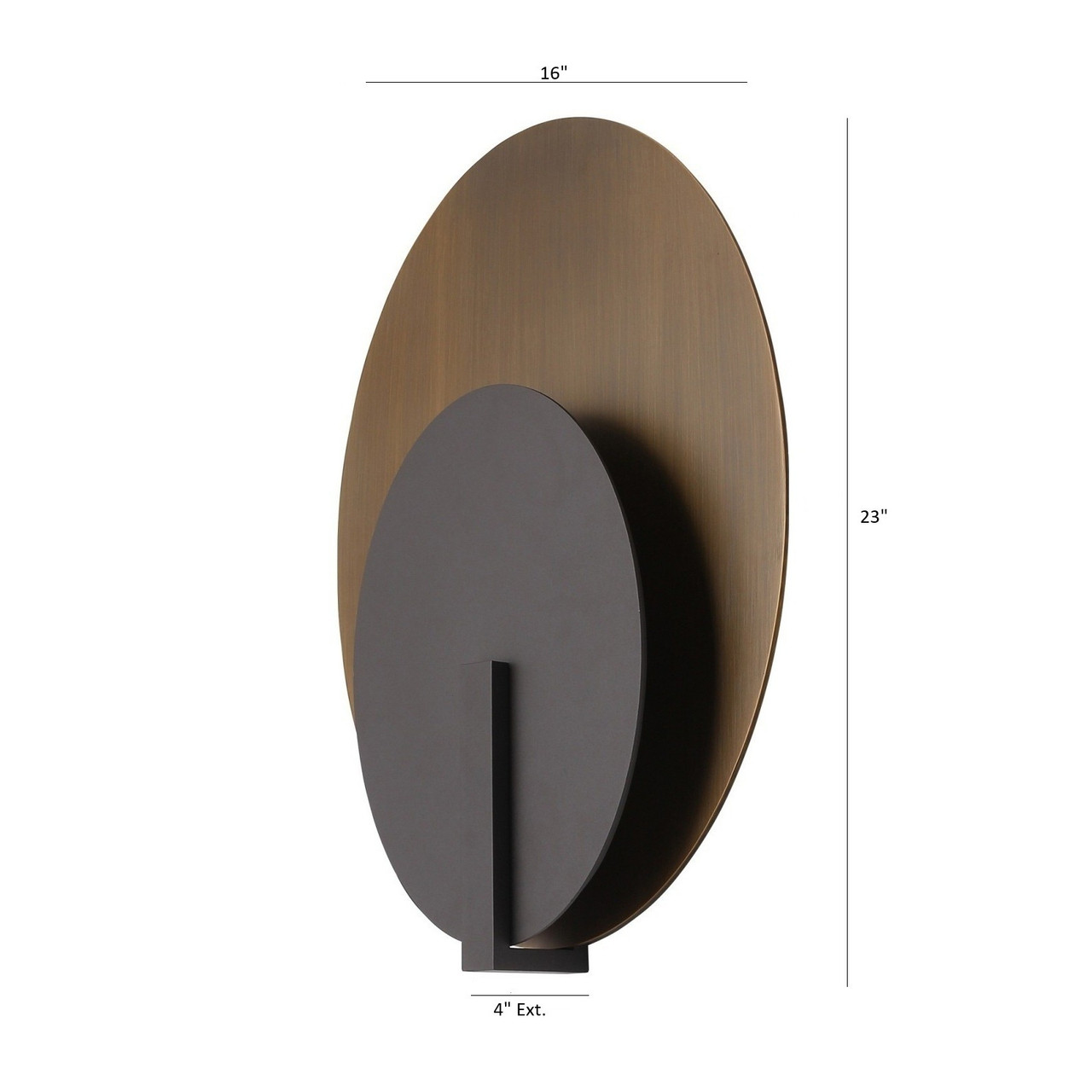 AVENUE LIGHTING AV10024-DBZG Avenue Outdoor 23"H Oval 3-CCT LED Wall Sconce in Dark Bronze/Dark Gold