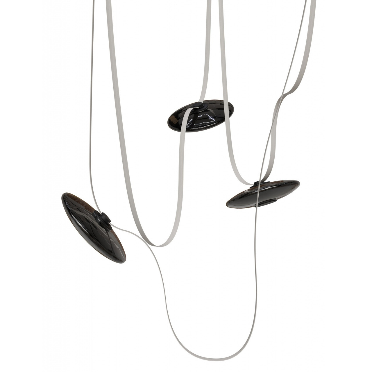AVENUE LIGHTING HF7203-G202-IVY Fremont ?Belt 3-Light 275"L Pendant in Ivory/Smoked Glass Disc