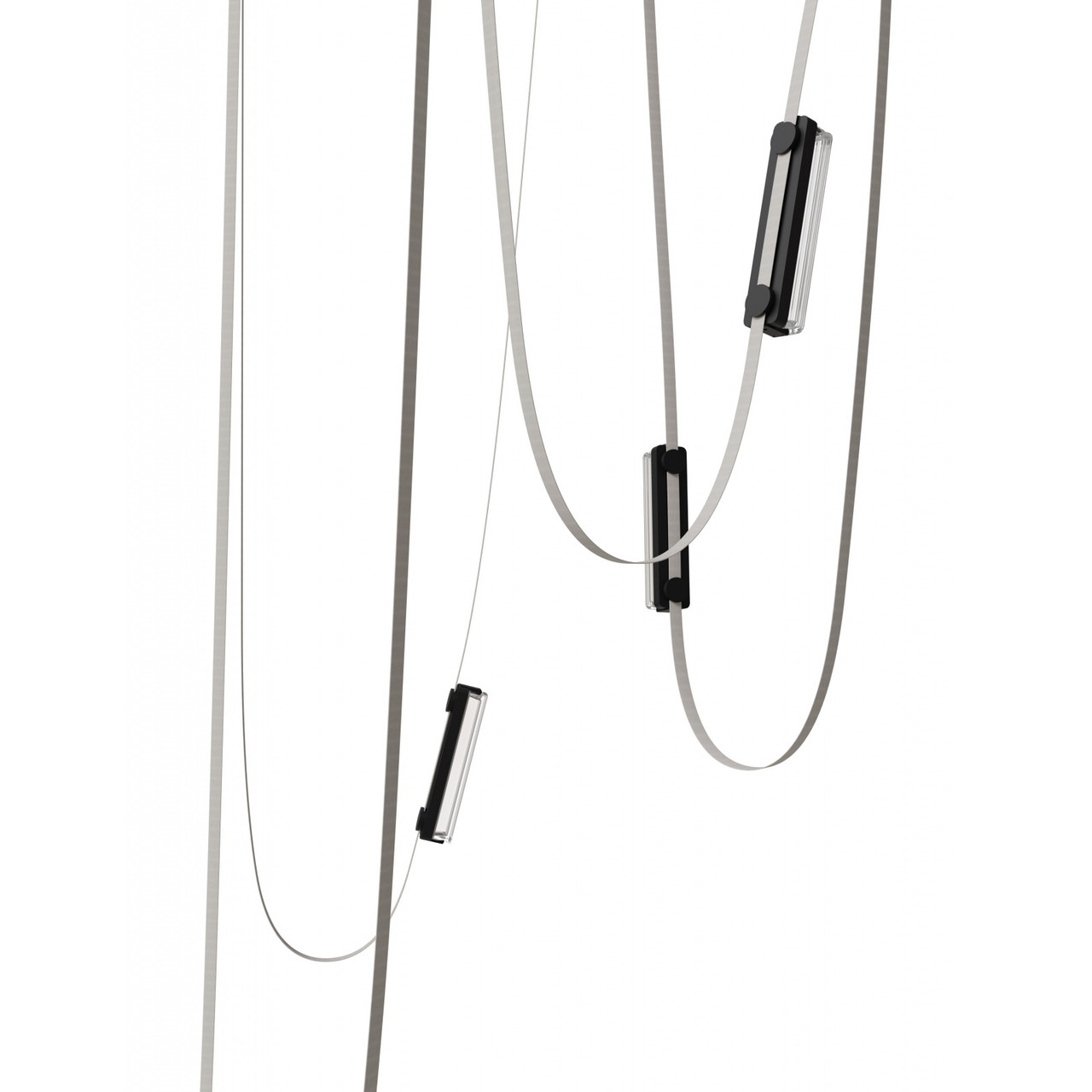 AVENUE LIGHTING HF7205-G400-IVY Fremont ?Belt 5-Light 551"L Pendant in Ivory/Clear Ribbed Glass Bars