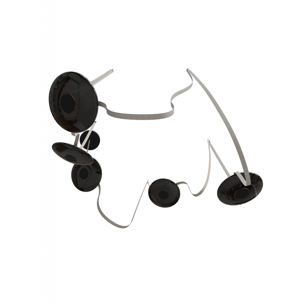 AVENUE LIGHTING HF7205-G202-IVY Fremont ?Belt 5-Light 551"L Pendant in Ivory/Smoked Glass Disc