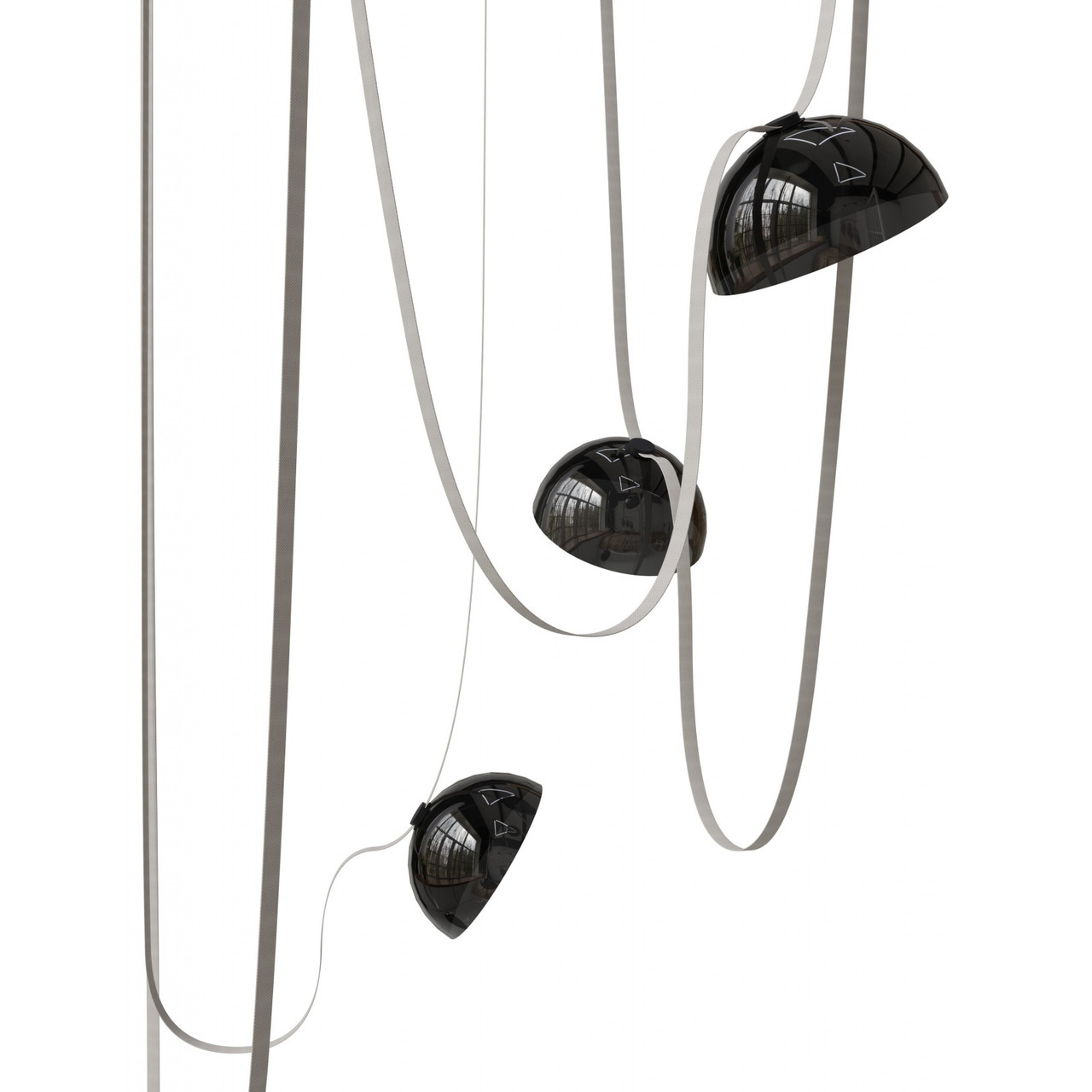 AVENUE LIGHTING HF7205-G102-IVY Fremont ?Belt 5-Light 551"L Pendant in Ivory/Smoked Glass Bowls