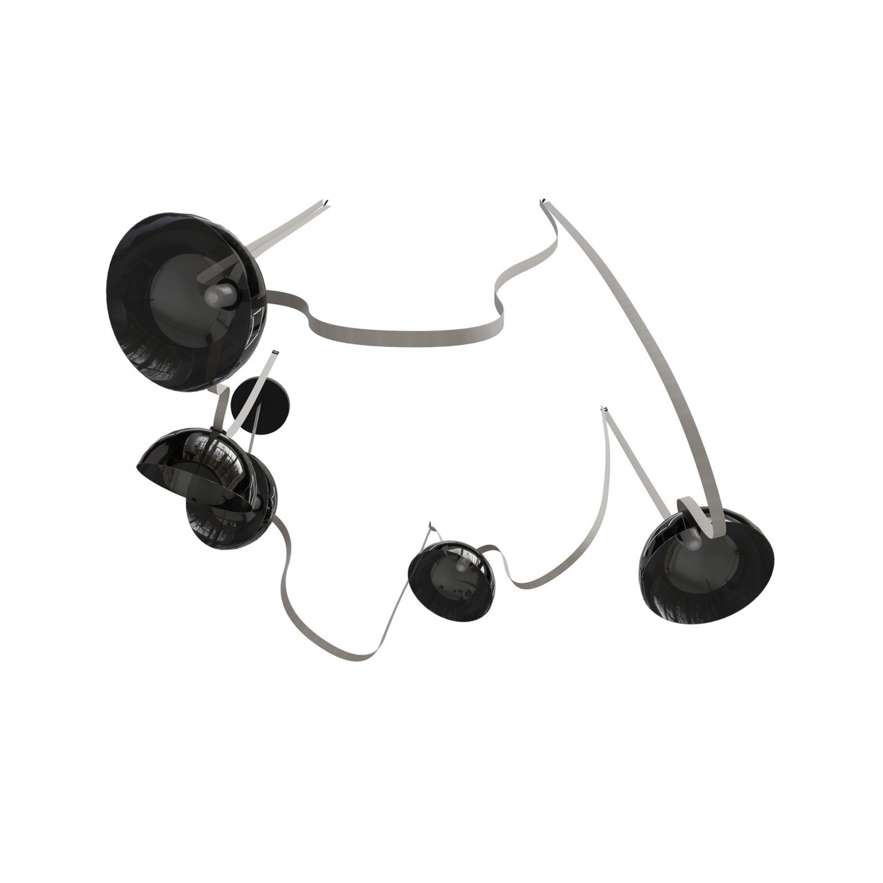 AVENUE LIGHTING HF7205-G102-IVY Fremont ?Belt 5-Light 551"L Pendant in Ivory/Smoked Glass Bowls