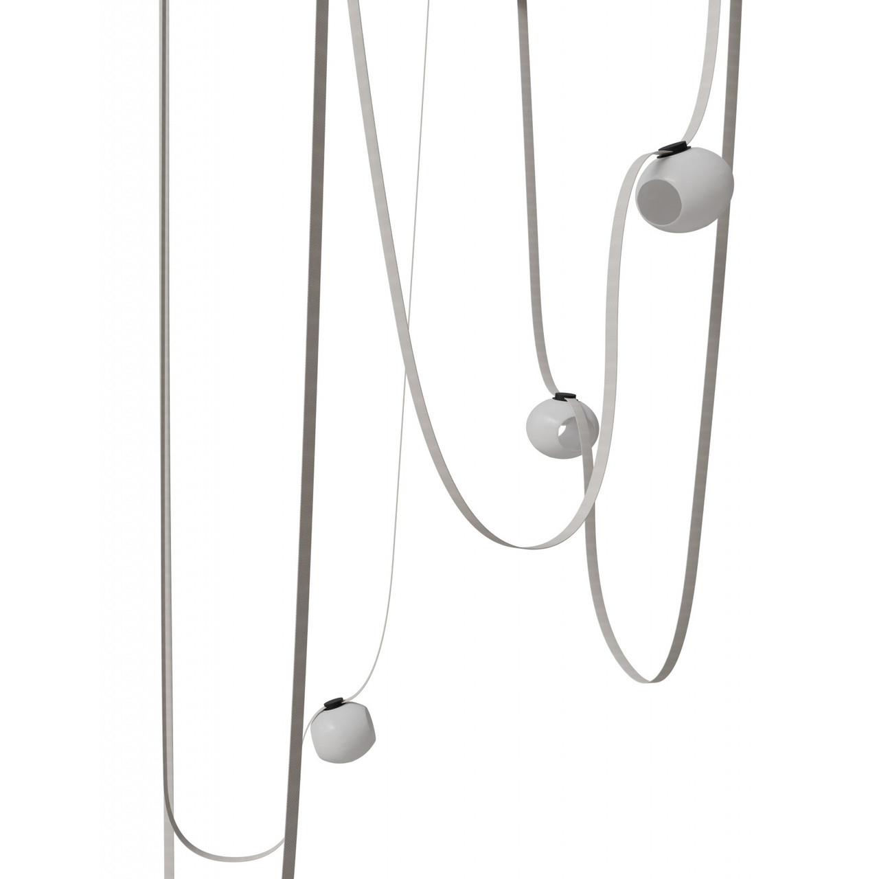 AVENUE LIGHTING HF7205-G301-IVY Fremont ?Belt 5-Light 551"L Pendant in Ivory/White Glass Open Globes
