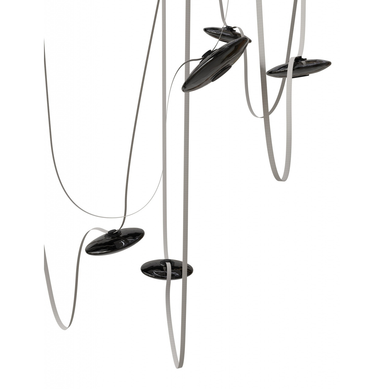AVENUE LIGHTING HF7207-G202-IVY Fremont ?Belt 7-Light 826"L Pendant in Ivory/Smoked Glass Disc