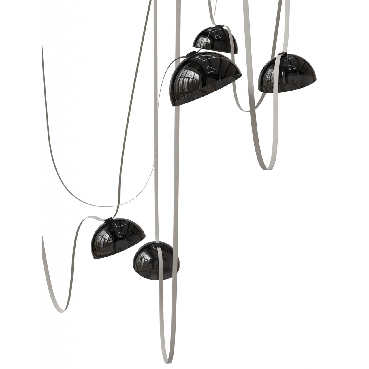 AVENUE LIGHTING HF7207-G102-IVY Fremont ?Belt 7-Light 826"L Pendant in Ivory/Smoked Glass Bowls