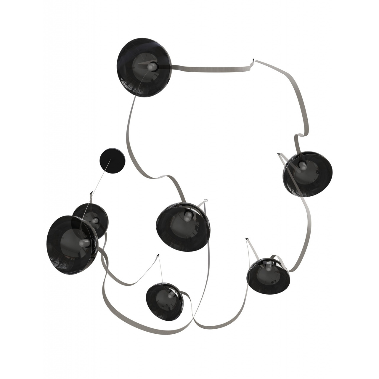 AVENUE LIGHTING HF7207-G102-IVY Fremont ?Belt 7-Light 826"L Pendant in Ivory/Smoked Glass Bowls