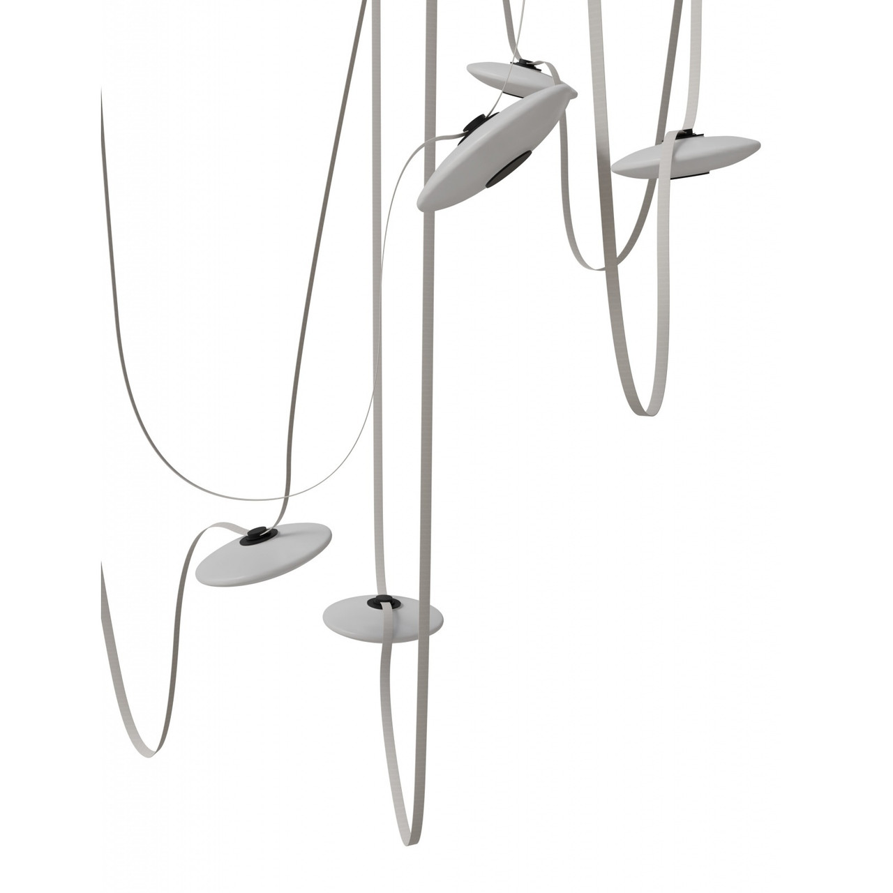 AVENUE LIGHTING HF7207-G201-IVY Fremont ?Belt 7-Light 826"L Pendant in Ivory/White Glass Disc