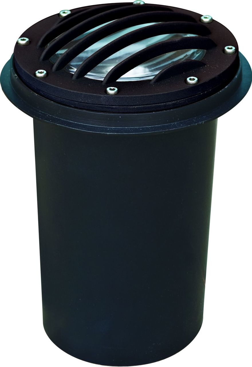 DABMAR LIGHTING DW4701-B Cast Aluminum In-Ground Well Light with Grill and PVC Sleeve, Black