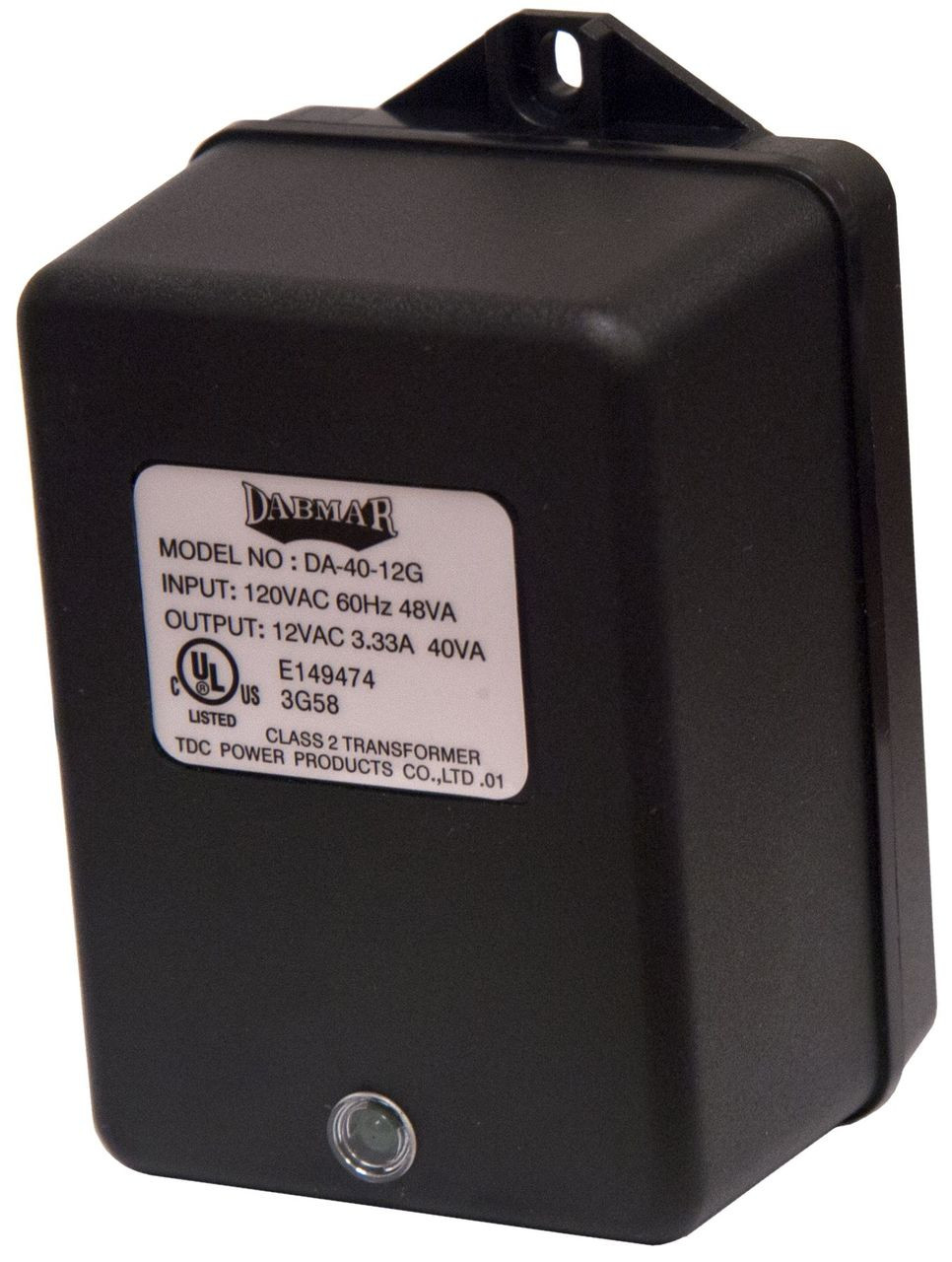 DABMAR LIGHTING LVT40-A Magnetic 100 Watt Low Voltage Transformer with Powercord, Black