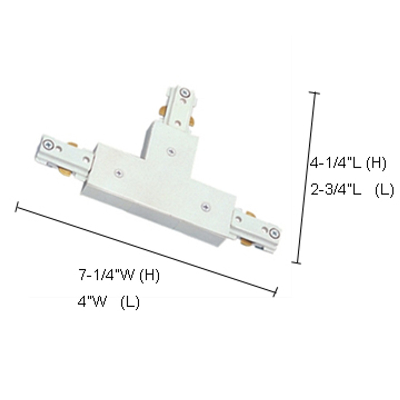 JESCO Lighting HTJWH H-System T-Connector with Powerfeed, White