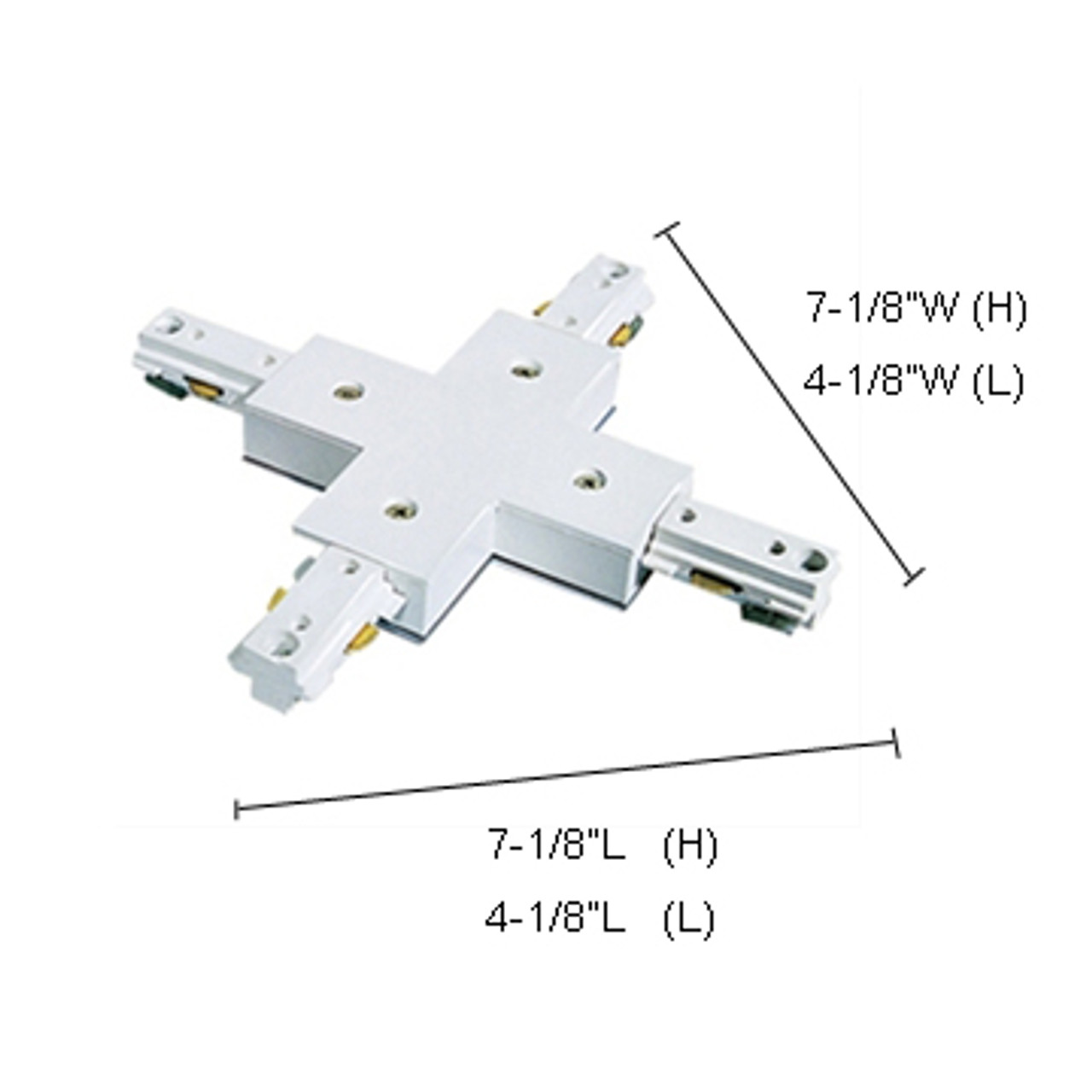 JESCO Lighting HXJS H-System X-Connector with Powerfeed, Silver