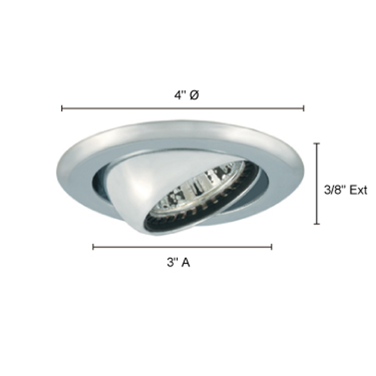 JESCO Lighting TM306ST TM306 3" Aperture Low Voltage Adjustable Eyeball Trim, Satin Chrome