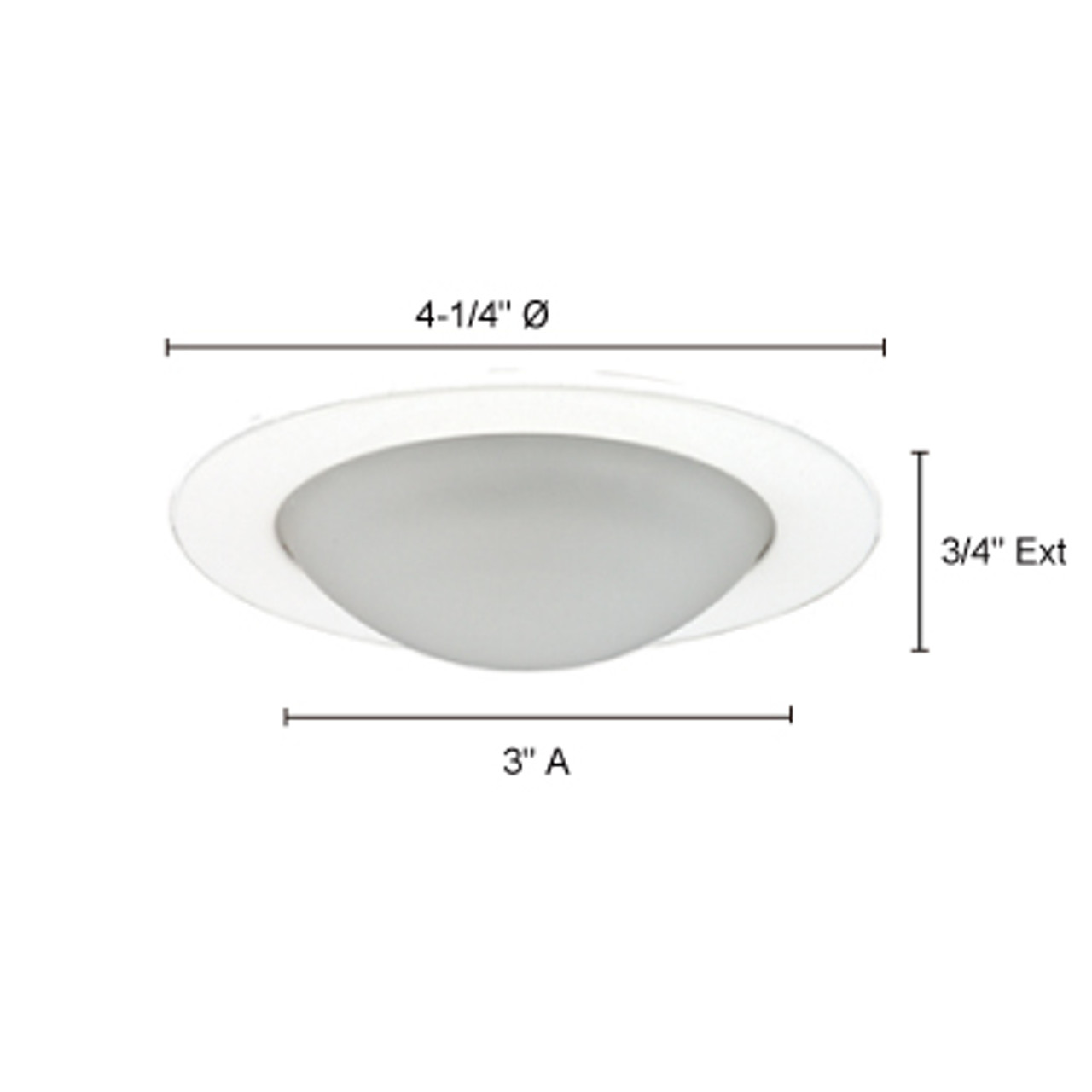 JESCO Lighting TM315PB TM315 3" Aperture Low Voltage Trim-Shower Trim w. Frosted Dome, Polished Brass