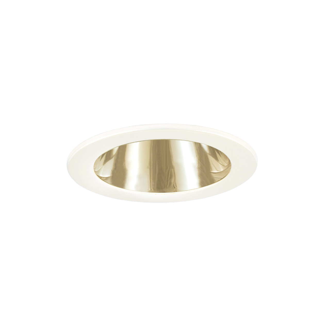 JESCO Lighting TM202PBWH 4-INCH Polished Brass Reflector, White Trim