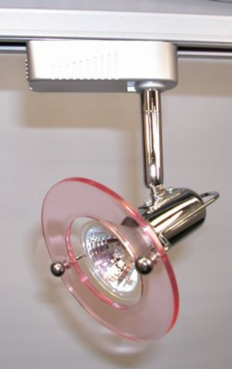 Designer Pink Disk MR16 Low Voltage Track Light