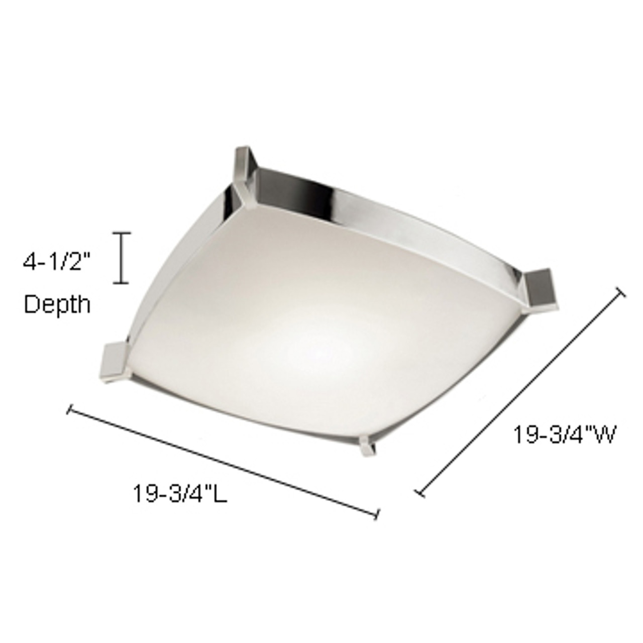 JESCO Lighting CTC604L Envisage Linea Close to Ceiling/Wall Mount, Frosted Diffuser , Chrome