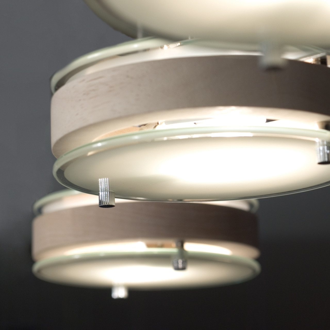 JESCO Lighting PD302-2CH Envisage Discus Pendant, CH - Chrome, Satin Nickel