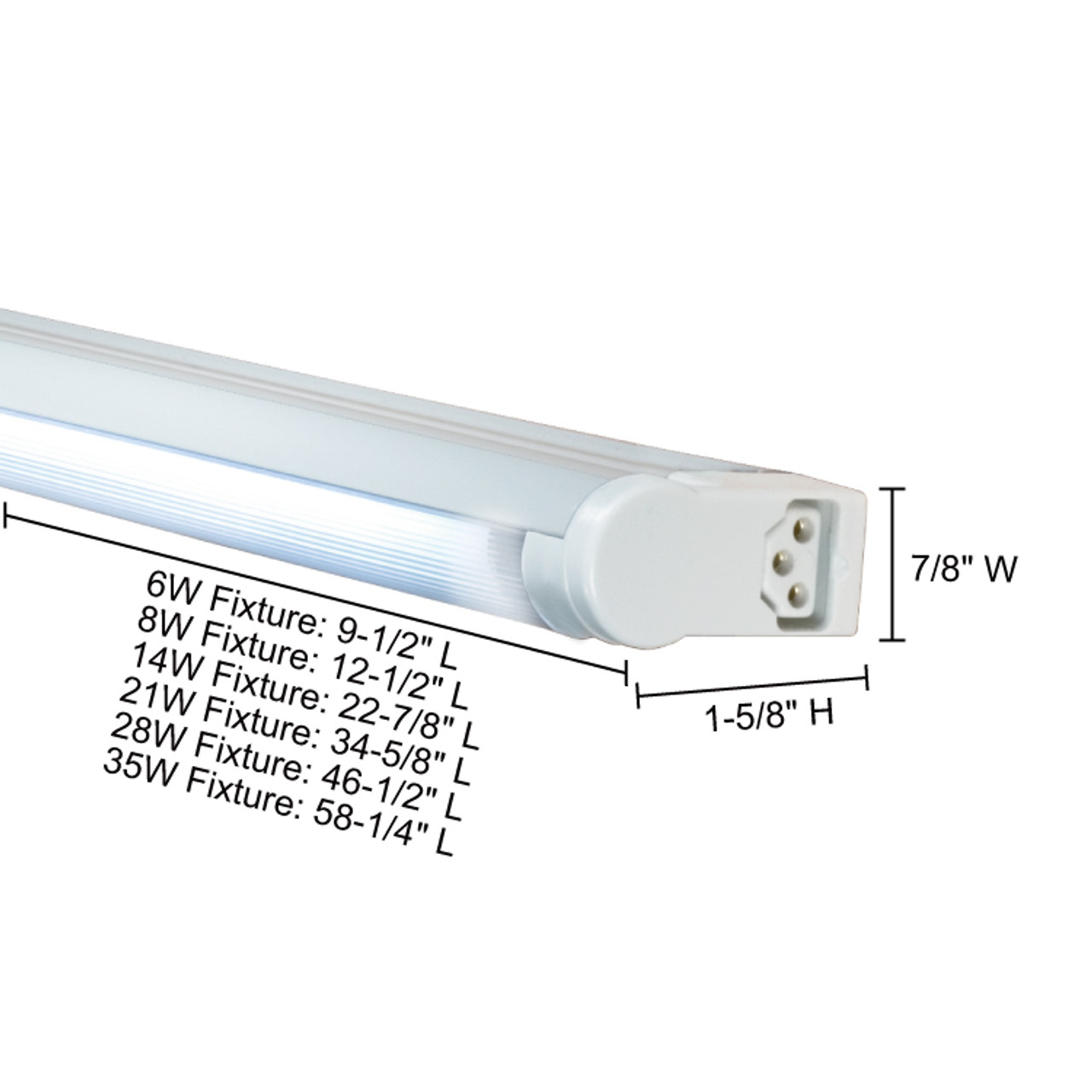 JESCO Lighting SGA-LED-24/40-W-SW 7.1W SGA SLEEK LED ADJUSTABLE 24" 4000K WHITE W/SWITCH, White