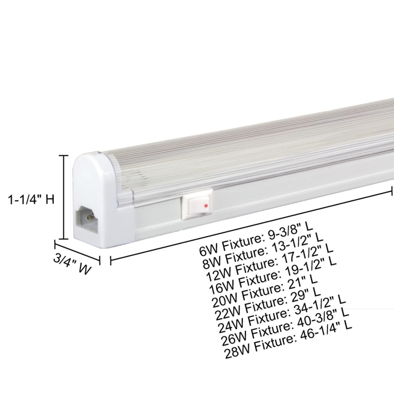 JESCO Lighting SG4-6/64-W Sleek Plus Grounded 6W T4 Bi-Pin Linear Fluorescent, 6400K, White