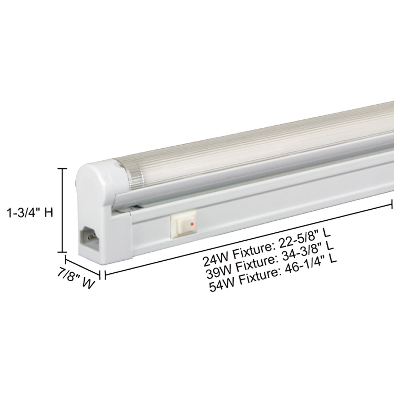 JESCO Lighting SG5HO-24/30-W Sleek Plus Grounded 24W T5 Bi-Pin Linear Fluorescent, 3000K, White