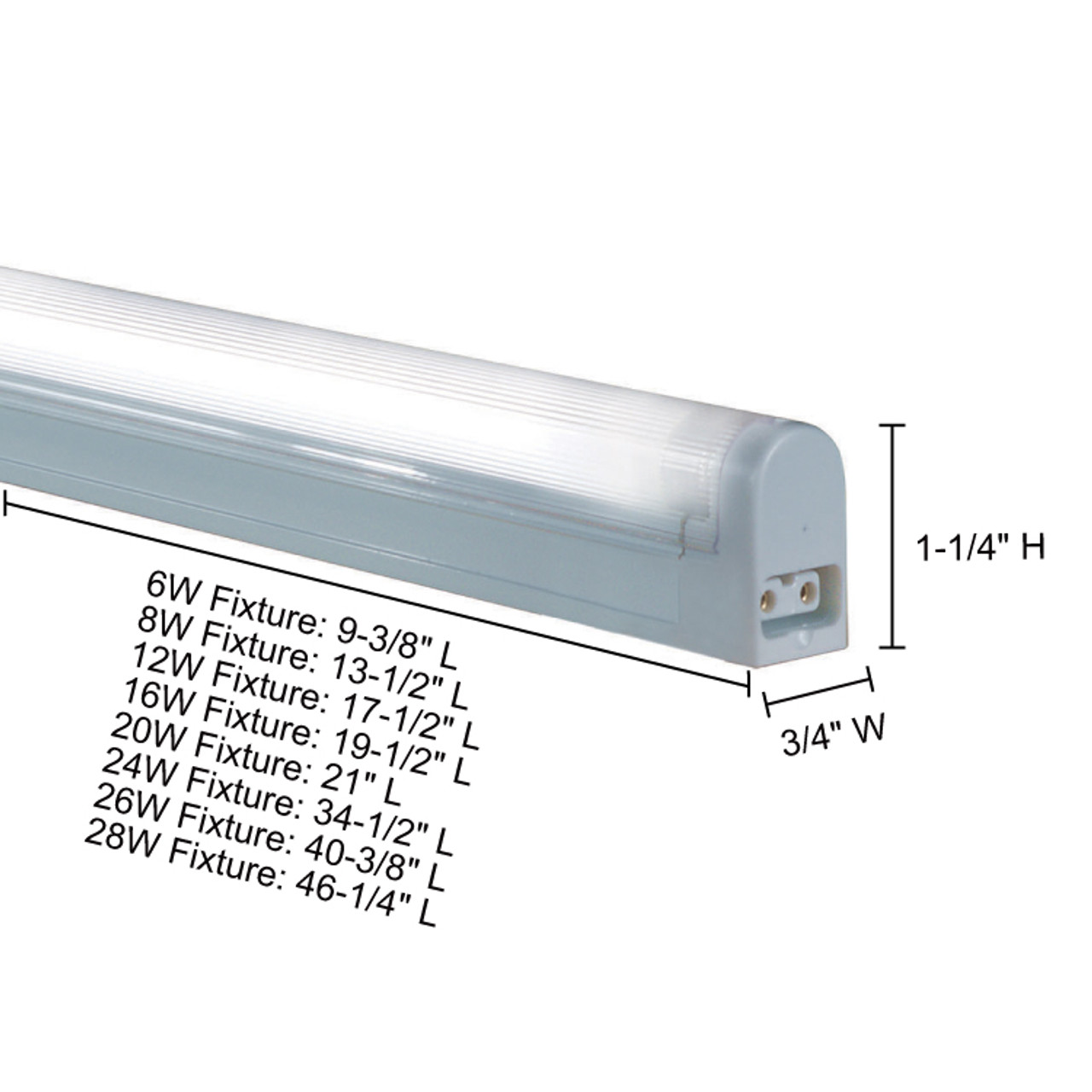 JESCO Lighting SP4-6/BU-W Sleek Plus Non-Grounded 6W T4 Bi-Pin Linear Fluorescent, Blue, White