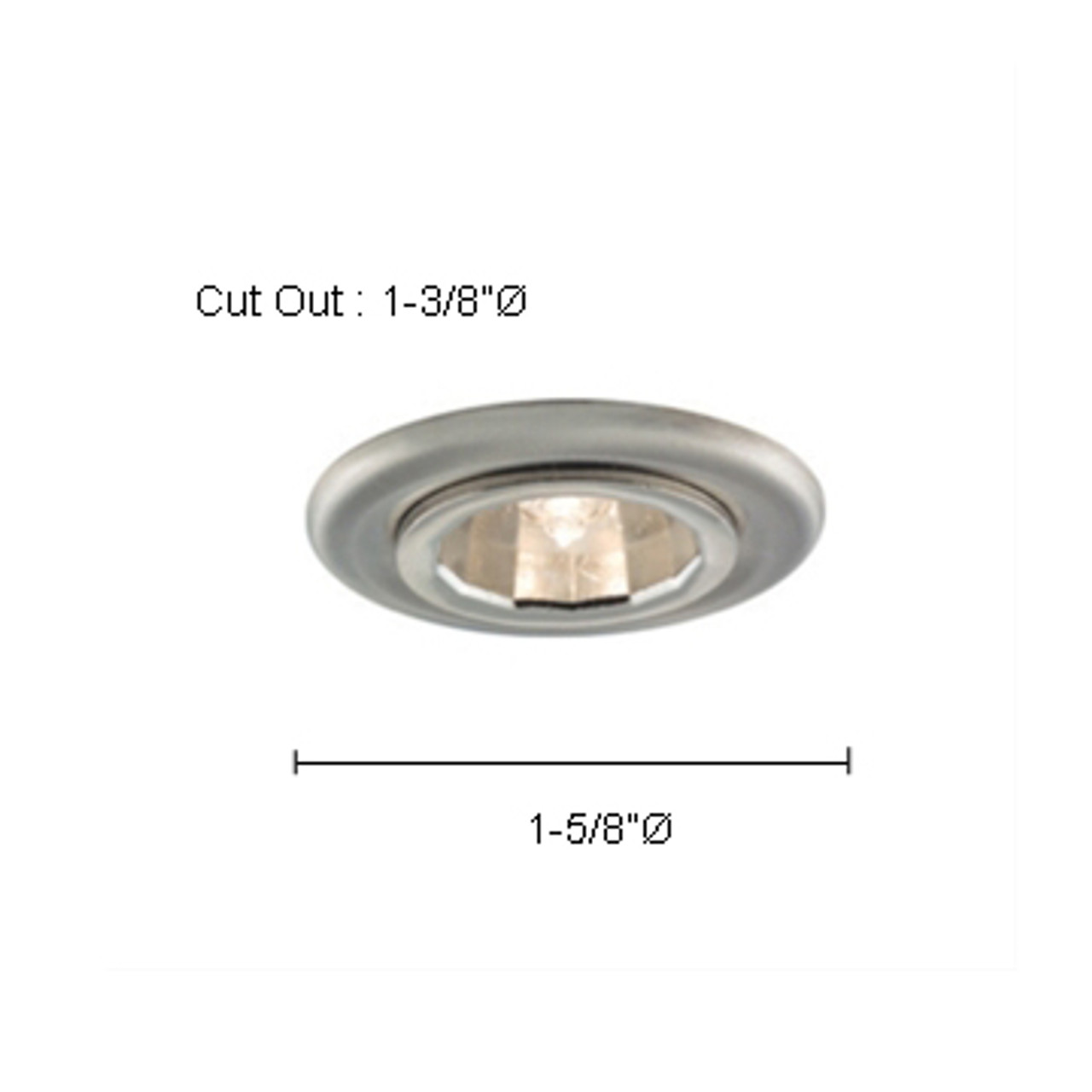 JESCO Lighting RH45-ST Mini Recessed Mini Trim - Includes 18?ö Lead Wire and AMP Connector, Satin Chrome