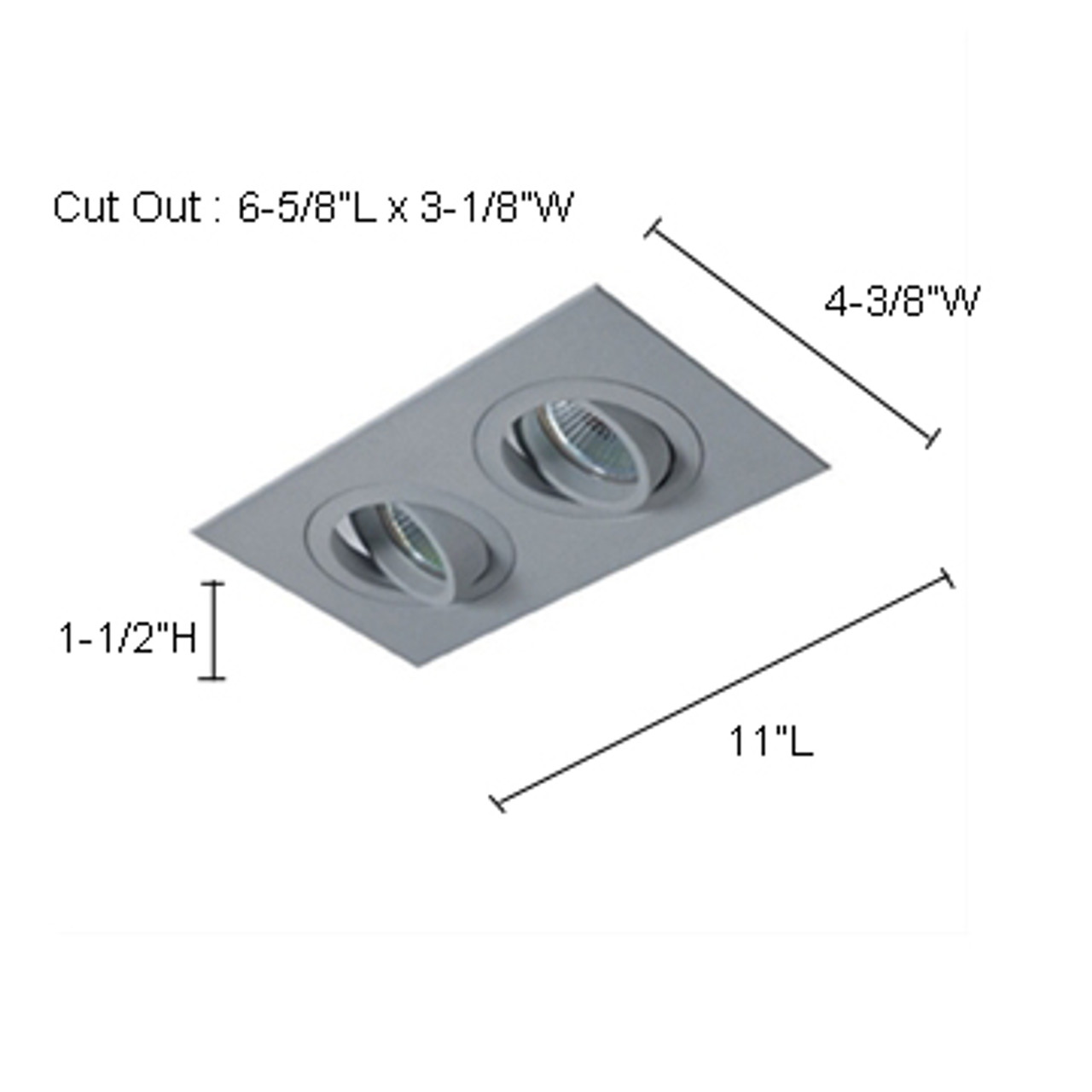 JESCO Lighting RH50-BK Mini Recessed 2-Light Gimbal (Die Cast Aluminum) Includes 18?ö Lead Wire and AMP Connector, Black