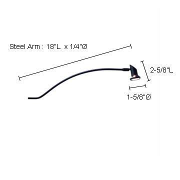 JESCO Lighting ALCR011-STST ARCLIGHTS Low Voltage Series 011 with 18" Steel Arm. Clamp Mount, Satin Chrome Spot with Satin Chrome Steel Arm or Gooseneck