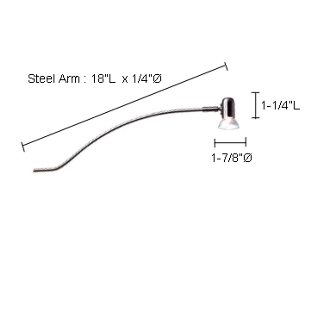 JESCO Lighting ALCR128-BL ARCLIGHTS Low Voltage Series 128 with 18" Steel Arm. Clamp Mount, Black Spot with Black Periscope or Steel Arm