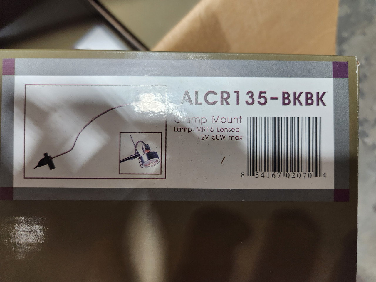 JESCO Lighting ALCR153-BKBK ARCLIGHTS Low Voltage Series 153 with 18" Steel Arm. Clamp Mount, Black Spot with Black Periscope or Steel Arm