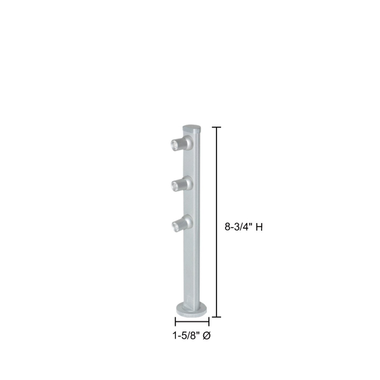 JESCO Lighting SD105CC082530-S 5.4W 8?ö LED Mizar Pole, 3000K, Silver