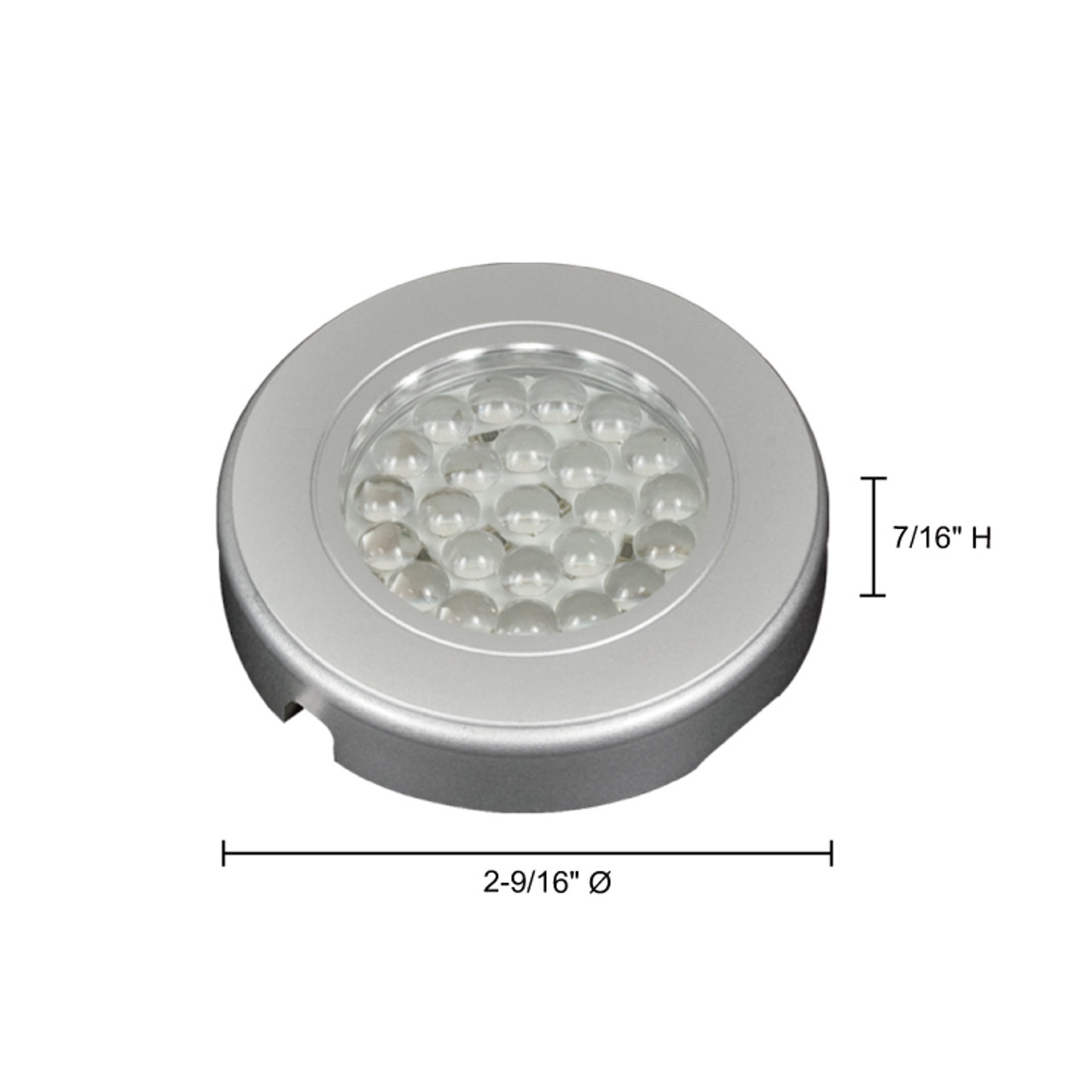 JESCO Lighting SD123CV4530-S 1.65W LED Orionis Recessed or Surface Mount, 3250K, Silver