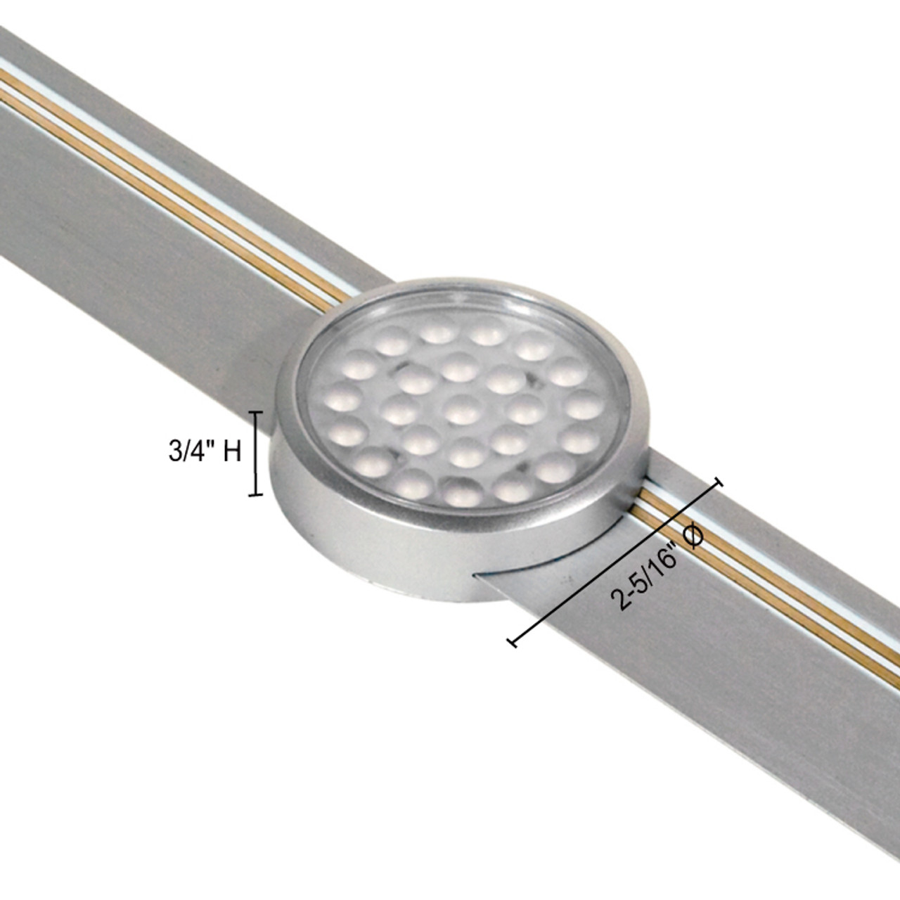 JESCO Lighting SD132CV4540-S 1.65W LED Round Orionis Single Slides on Orionis Track, 4500K, Silver