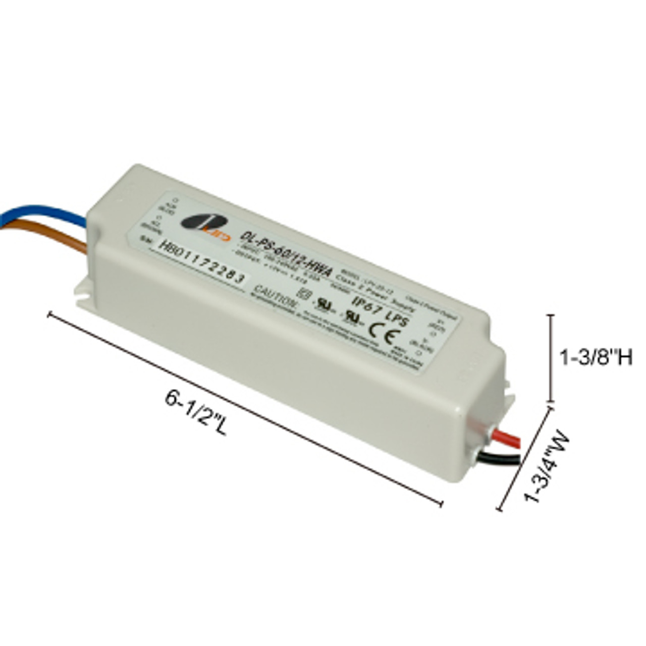 JESCO Lighting DL-PS-60/12-HWA 60W 12V DC Hardwire Power Supply., White