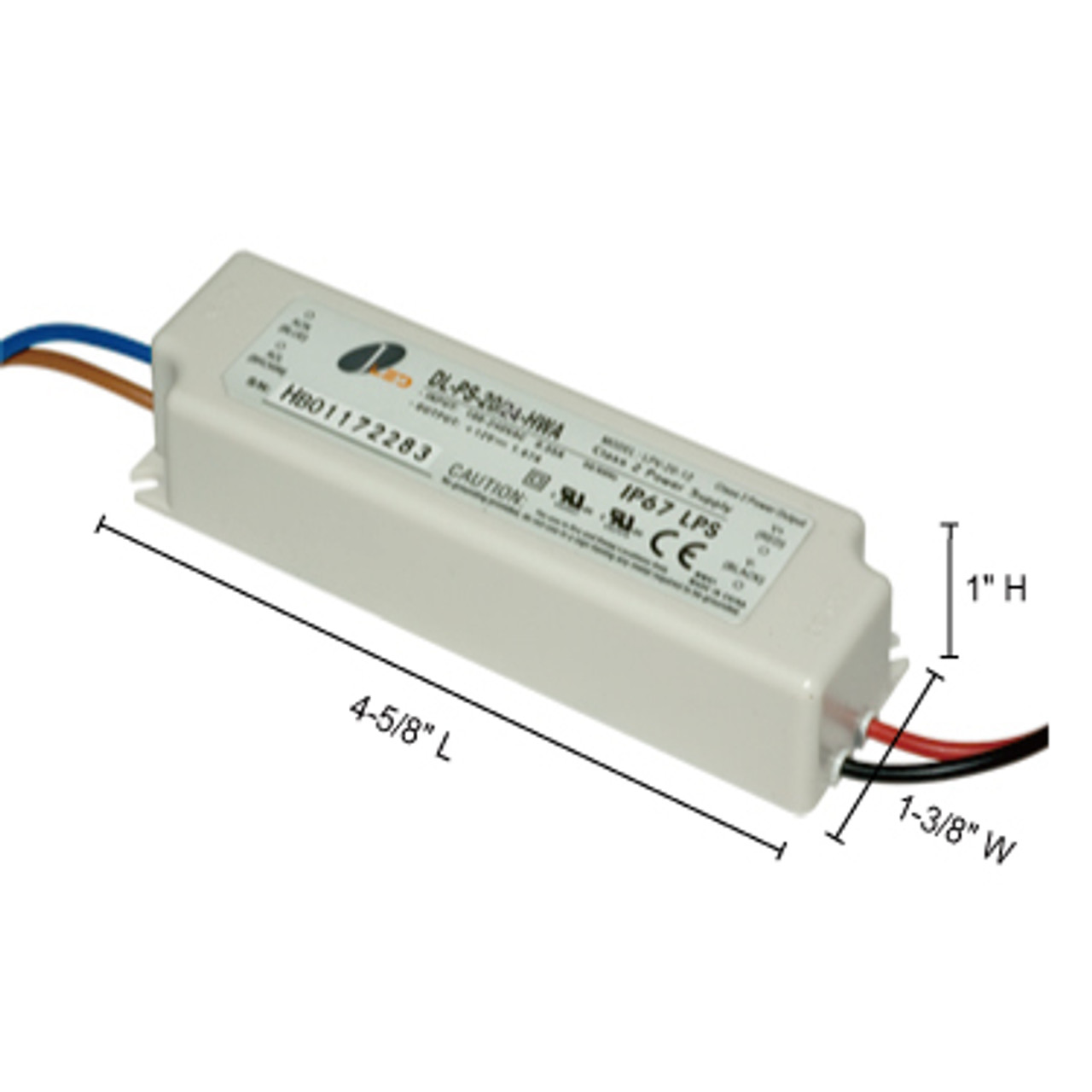 JESCO Lighting DL-PS-20/24-HWA 20W 24V DC Hardwire Power Supply., White