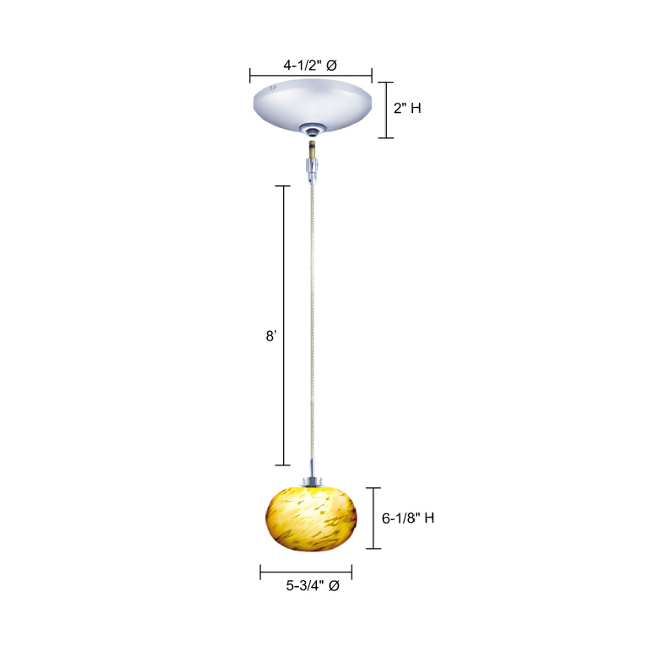 JESCO Lighting KIT-QAP238-AR/CH-B TODD Low Voltage Pendant & Canopy Kit, Chrome