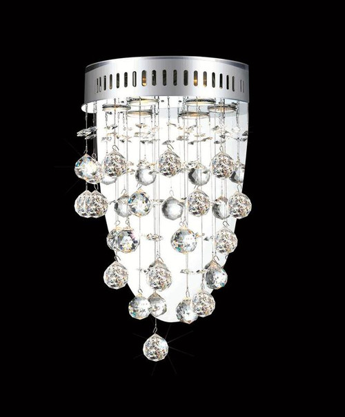 ELEGANT LIGHTING 2006W12C/RC  Galaxy 3-Light Wall Sconce, Chrome