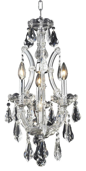 ELEGANT LIGHTING 2801D12C/RC  Maria Theresa 4-Light Pendant Lamp, Chrome